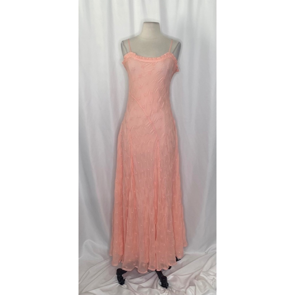 NWT!! J. CREW Collection Eyelet Maxi Slip Dress Blushed Peach Pink Fairy Size 6 - Picture 3 of 16